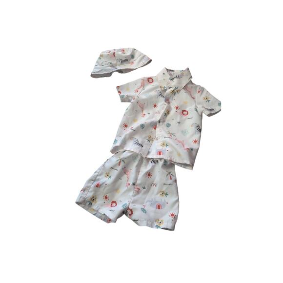 Toddler Summer Outfit 2-3 Years Matching Set with Bucket Hat - Picture 1 of 2